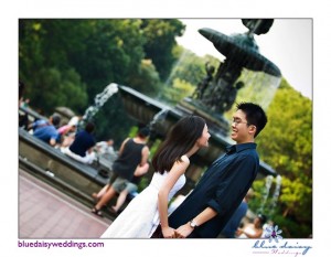 Summer engagement portraits in Central Park NYC