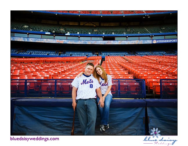 Shea Stadium baseball engagement session