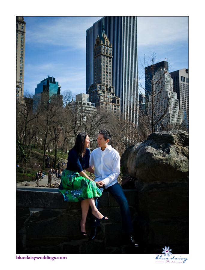 Central park spring engagement portraits