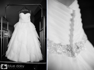 bridal gown and buttons