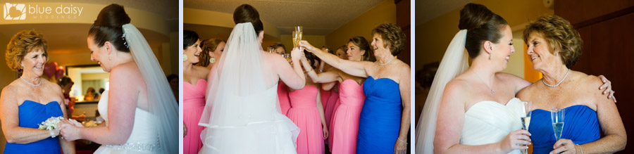 bride toasting with bridesmaids