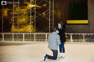 surprise marriage proposal on one knee