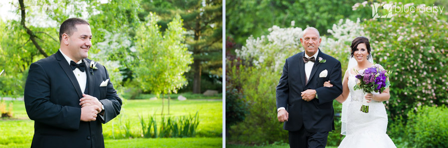 bride and father of the bride walking down the aisle Brooklyn Botanic Garden wedding New York