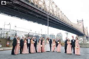 bridal party under the bridge