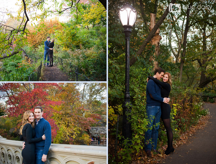 NYC Central Park autumn engagement portrait