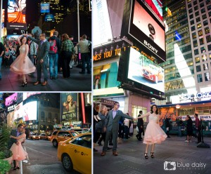 Times Square NYC engagement portrait