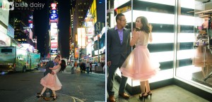 Times Square NYC engagement portrait
